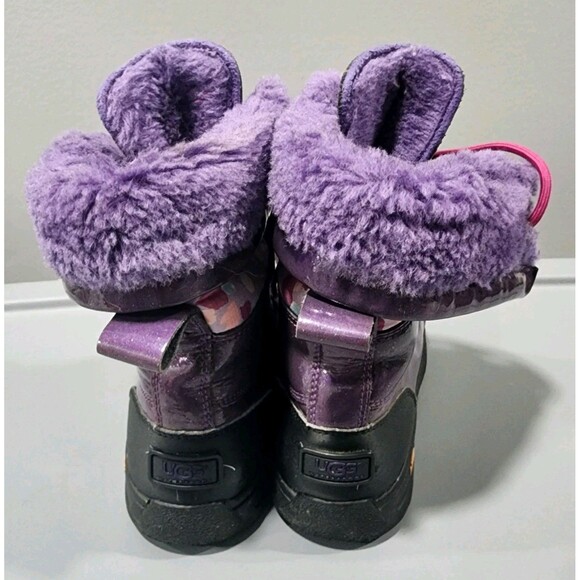 UGG Butte Winter Boots Kids Youth Size 4 Purple With Glitter Waterproof - Picture 2 of 6